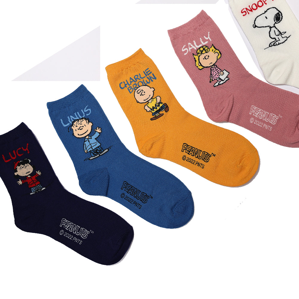 Snoopy and friends characters Solid Crew Socks