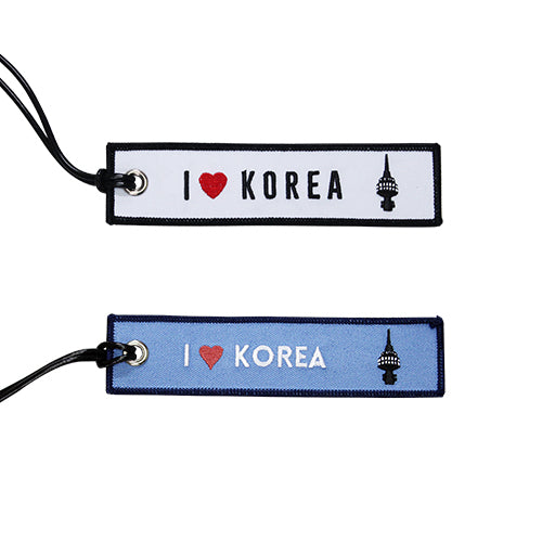 [Lucky Planet] Embroidered  Luggage Name Tags - I Love Korea - Luckyplanetusa