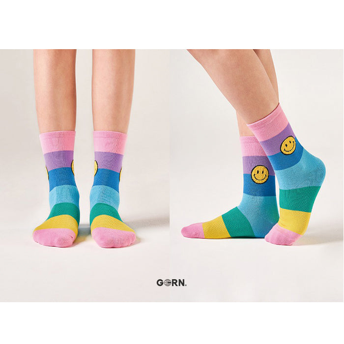 Rainbow Smile Socks 3 pairs set - Luckyplanetusa