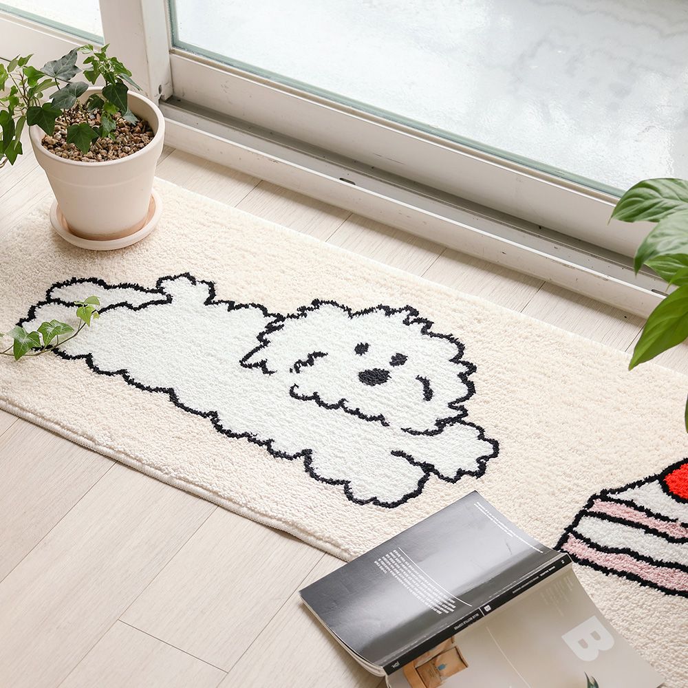 Lovely Doggy Long Design point Rug/Mat