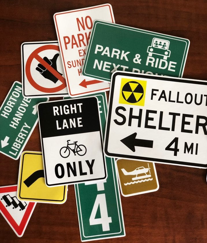 [Lucky Planet] Waterproof/ UV protect Luggage rimowa trip Stickers 16PCS - Road sign - Luckyplanetusa