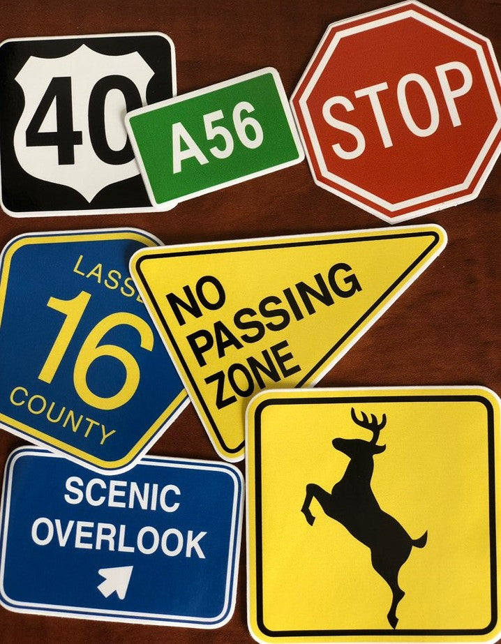 [Lucky Planet] Waterproof/ UV protect Luggage rimowa trip Stickers 16PCS - Road sign - Luckyplanetusa