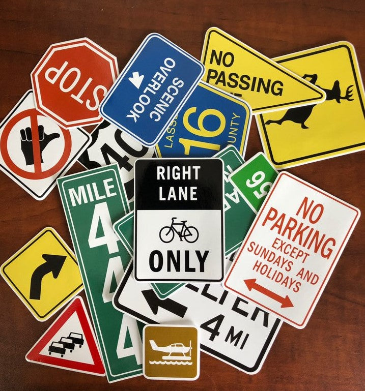 [Lucky Planet] Waterproof/ UV protect Luggage rimowa trip Stickers 16PCS - Road sign - Luckyplanetusa