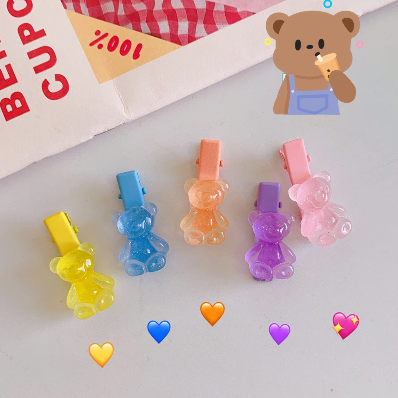 Mini Gummy Bear Hair pins