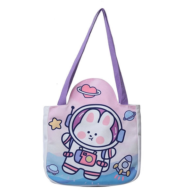 Cute Bunny Daily Shoulder Bags- Cute/ Girlish/ Happy vibes- Point Canvas Eco Bags