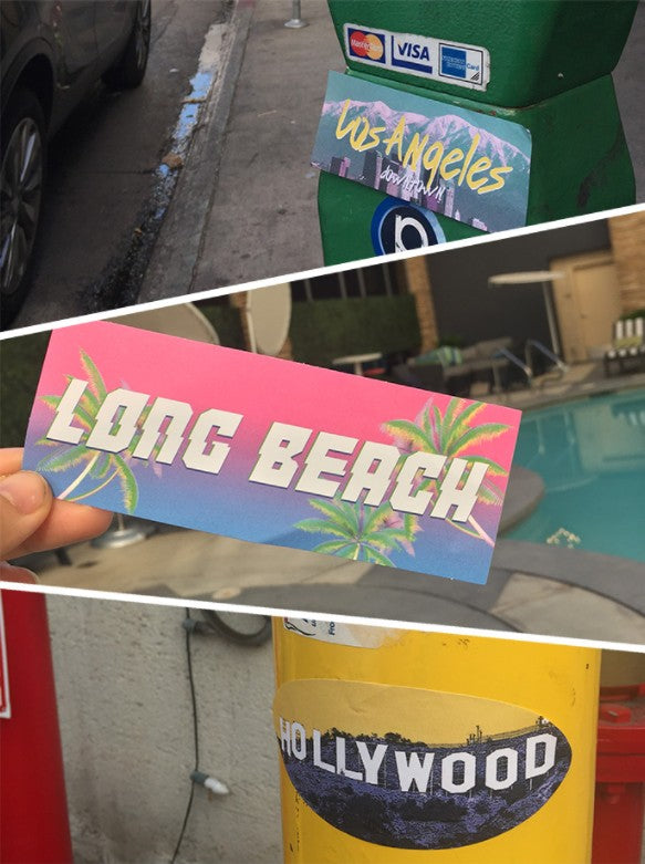[Lucky Planet] Vintage Luggage Reform Stickers 3PCS- Los Angeles City - Luckyplanetusa