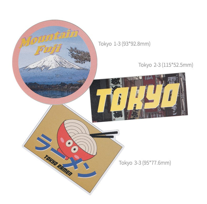 [Lucky Planet] Removable Luggage Reform Stickers - Tokyo City - Luckyplanetusa