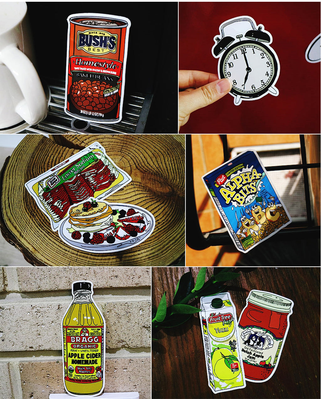 [Lucky Planet] Waterproof /Removable Luggage Reform Stickers 18PCS - Brunch - Luckyplanetusa