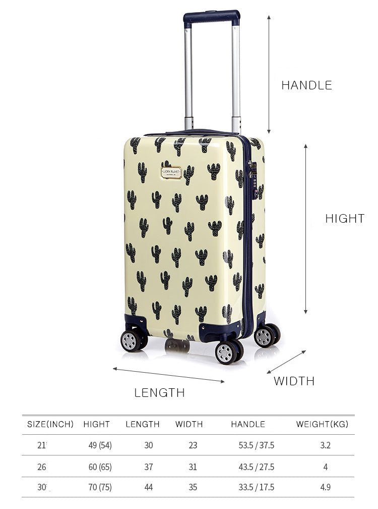 [RESTOCK][Lucky Planet] Cactus Pattern Print Hard Case Luggage Set - 21+26+30 inch Full set - Luckyplanetusa