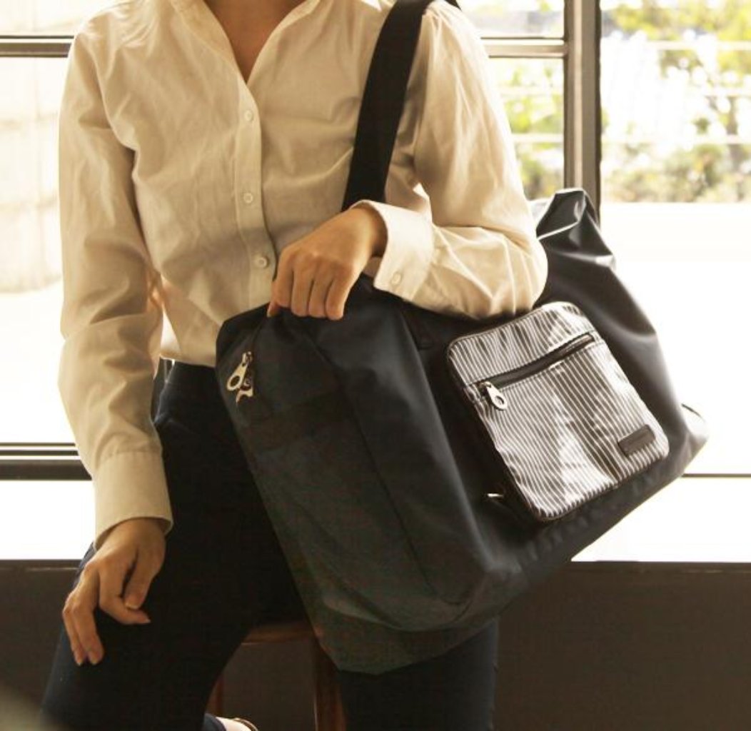 [Lucky Planet] Stripe Foldable Boston Travel  Duffel Bag - Luckyplanetusa