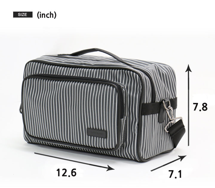 [Lucky Planet] Stripe Boston Travel Duffel Bag - Small - Luckyplanetusa