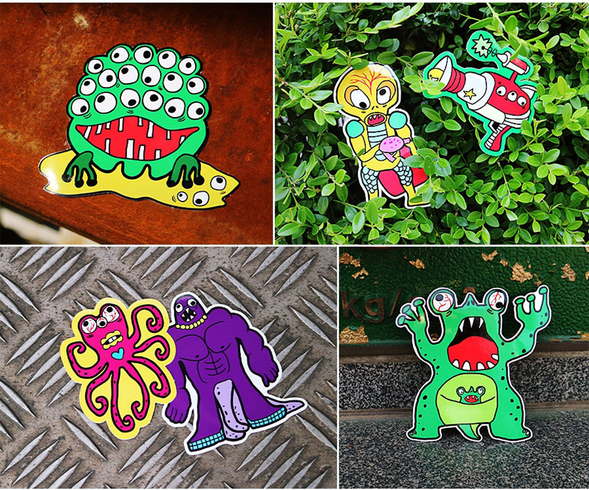 [Lucky Planet] Removable Luggage Reform Stickers - Alien Hunter - Luckyplanetusa