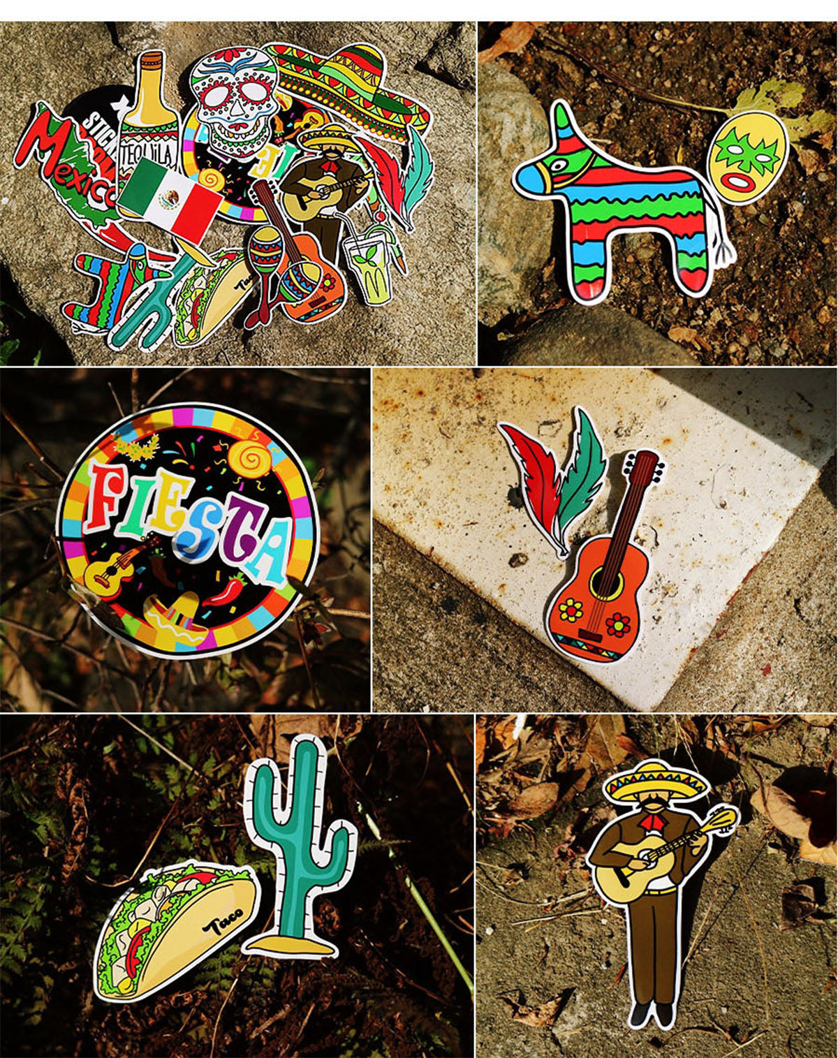 [Lucky Planet] Waterproof travel Luggage Reform Stickers 17PCS - Mexico - Luckyplanetusa