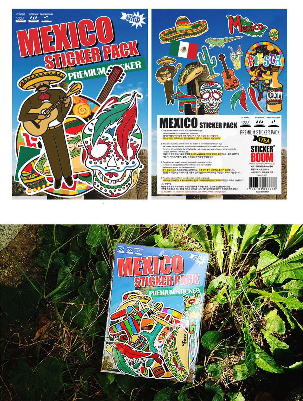 [Lucky Planet] Waterproof travel Luggage Reform Stickers 17PCS - Mexico - Luckyplanetusa