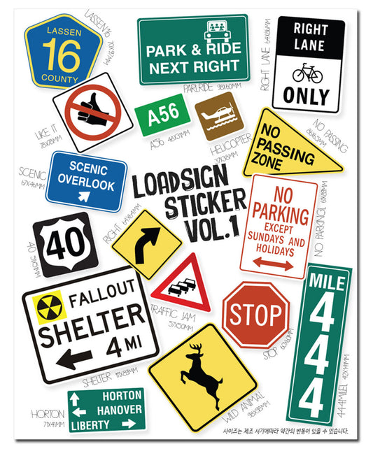 [Lucky Planet] Waterproof/ UV protect Luggage rimowa trip Stickers 16PCS - Road sign - Luckyplanetusa