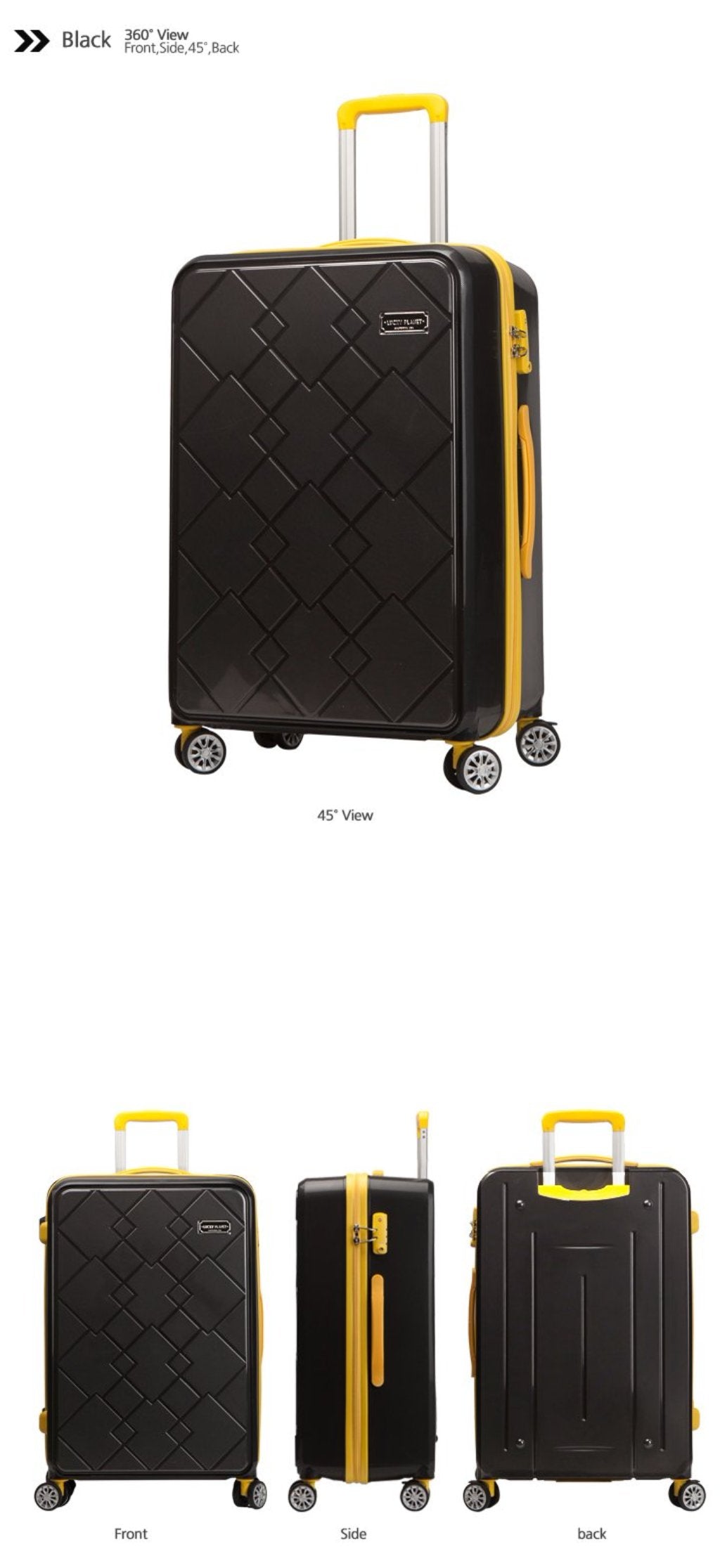 Buy Senator Hard case luggage for Unisex ABS Lightweight 4 Double Wheeled  Suitcase with Built-In TSA Type lock A5123 Online at desertcartINDIA