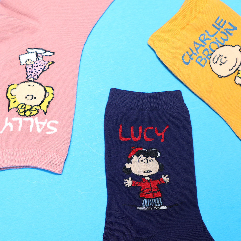 Snoopy and friends characters Solid Crew Socks