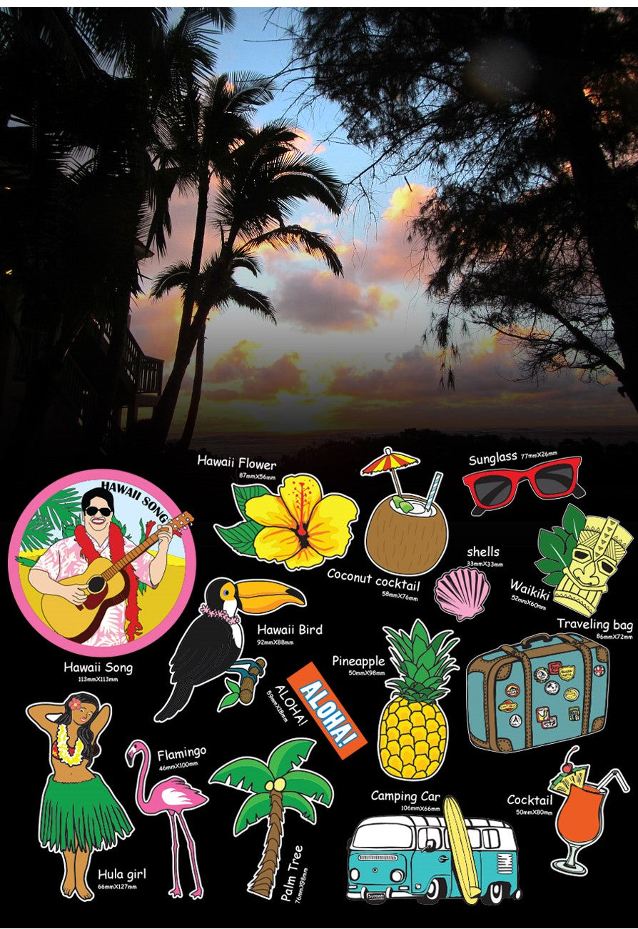 [LUCKY PLANET]premium deco/ luggage stickers set-HAWAII - Luckyplanetusa