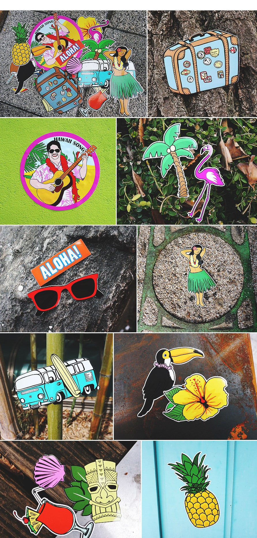 [LUCKY PLANET]premium deco/ luggage stickers set-HAWAII - Luckyplanetusa