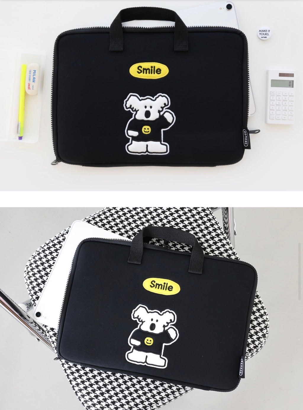 Romane 13” wide laptop pouch with handle