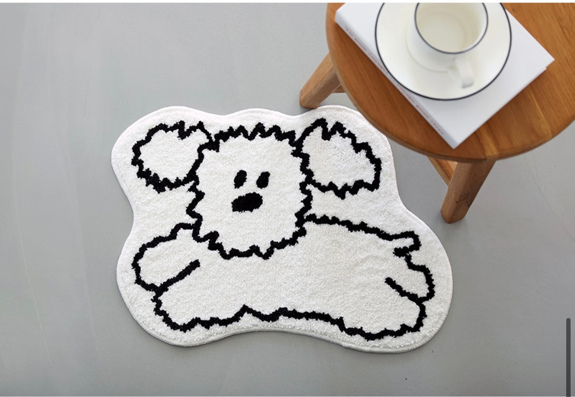 My little puppy shaped bath rug