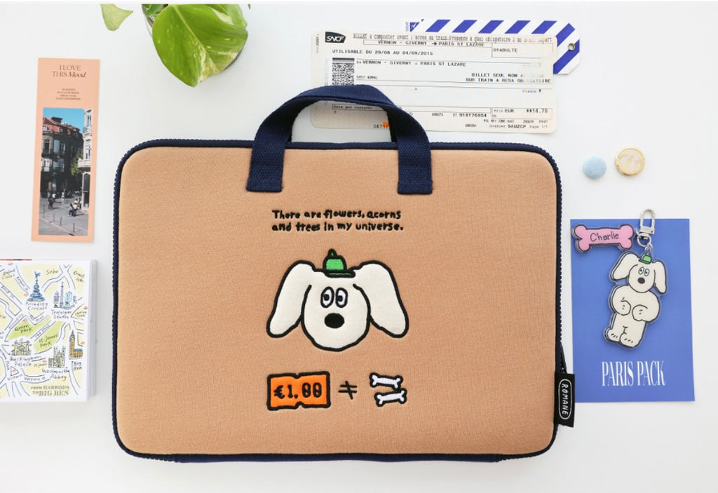 Romane 13” wide laptop pouch with handle