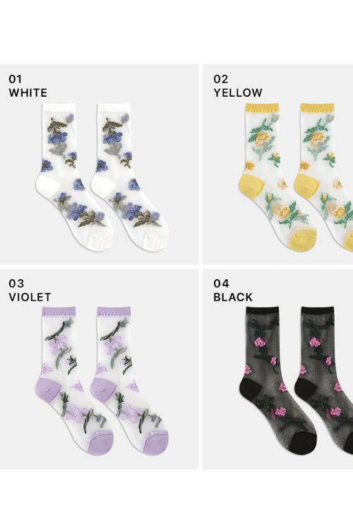 Secret Forest Sheer Socks - Luckyplanetusa