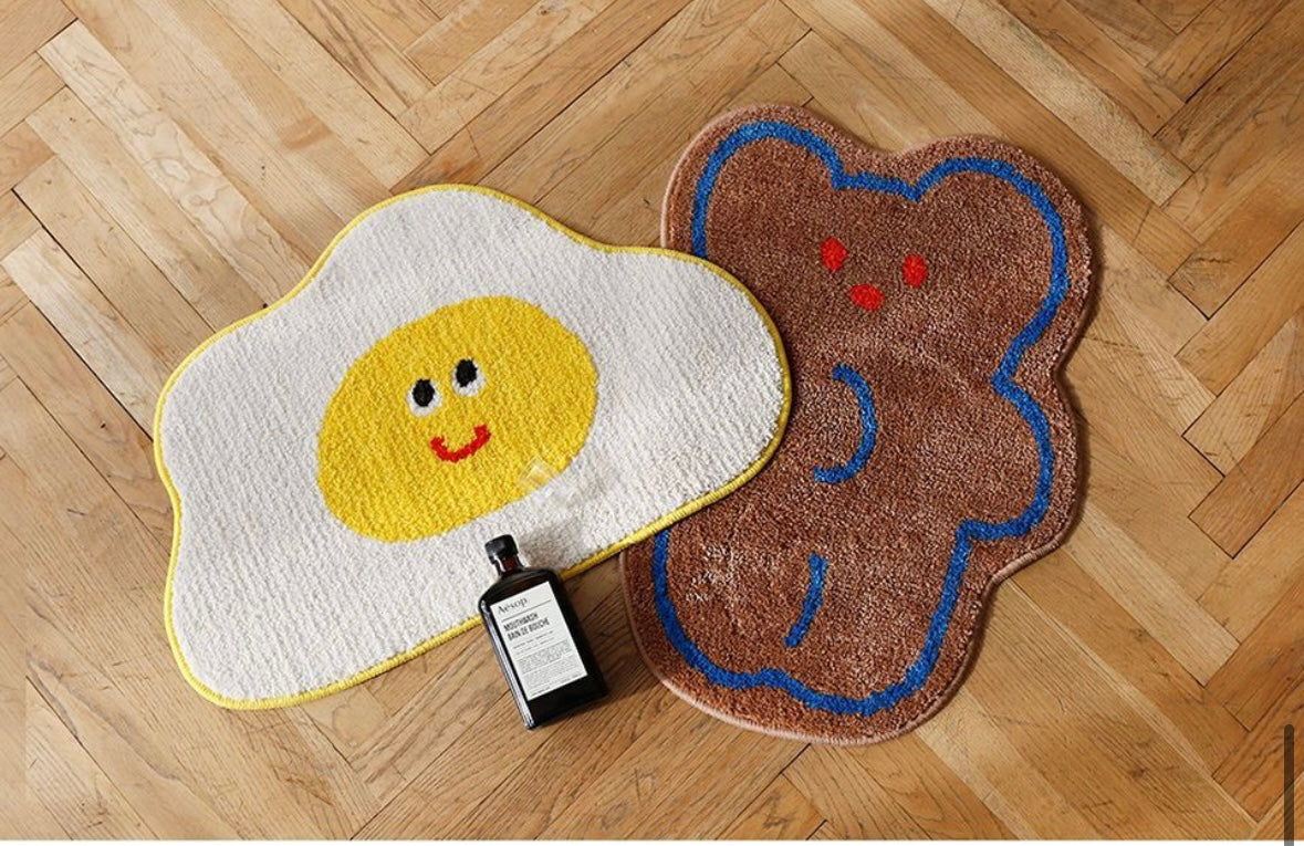 Cute Shaped Tufted Bath Rug- Egg, Bear - Luckyplanetusa