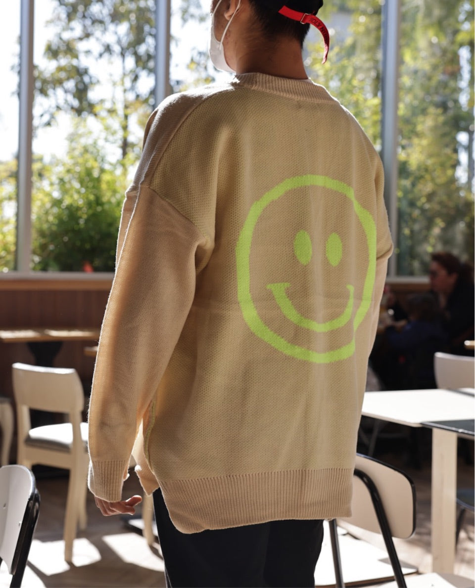 Neon smile cardigan- one size over fit - Luckyplanetusa