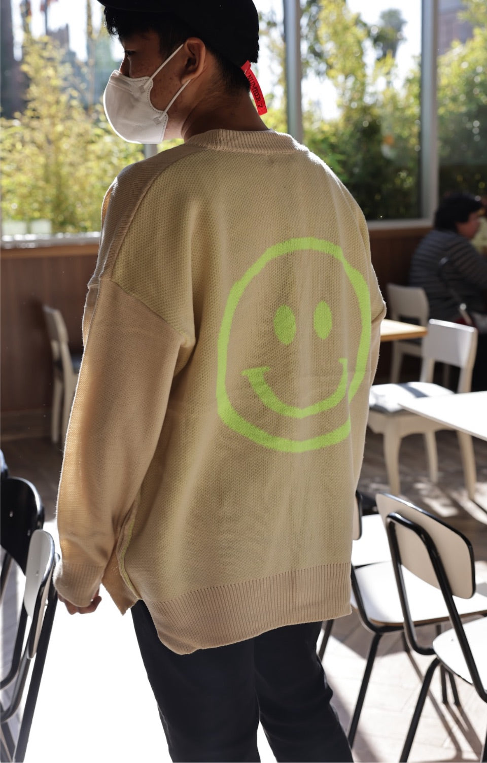 Neon smile cardigan- one size over fit - Luckyplanetusa