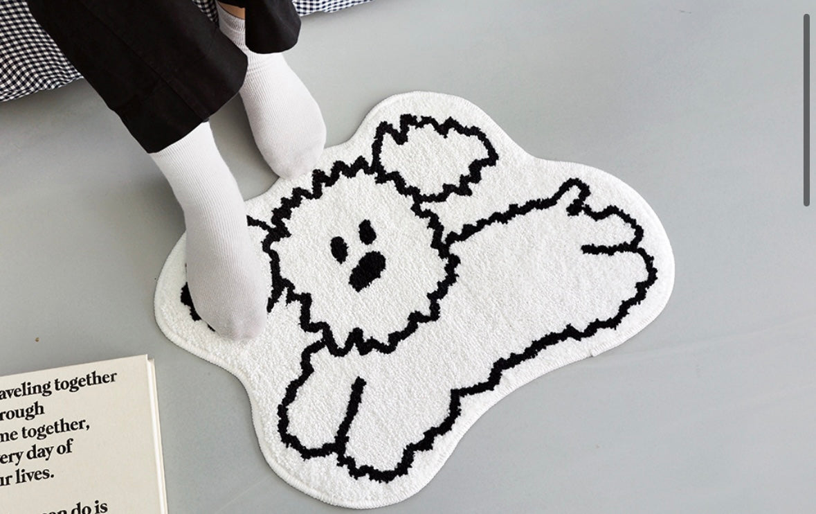 My little puppy shaped bath rug