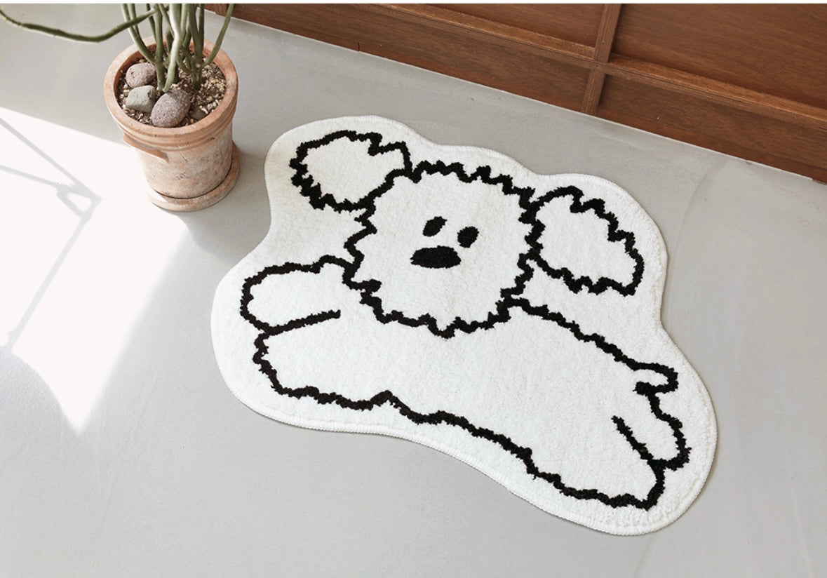 My little puppy shaped bath rug