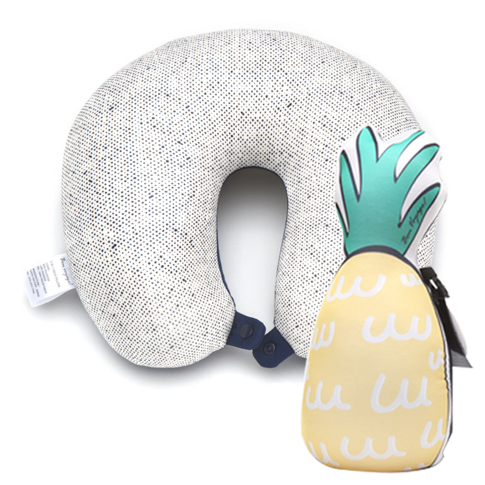 [Lucky Planet] Bon Voyage 2 in1 Travel Head Rest Neck Pillow - Pineapple - Luckyplanetusa