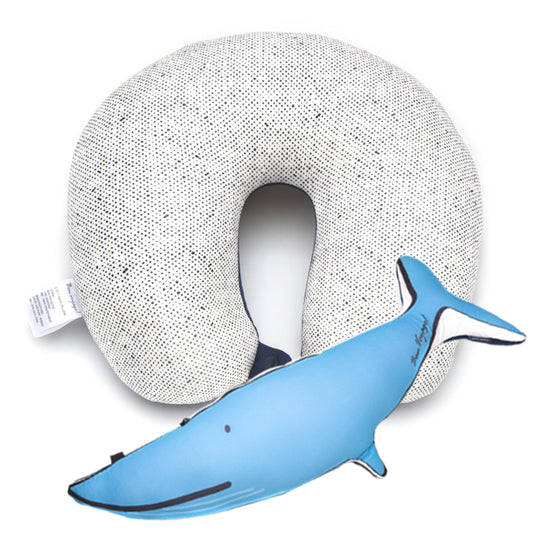 [Lucky Planet] Bon Voyage 2 in1 Travel Head Rest Neck Pillow _Whale - Luckyplanetusa