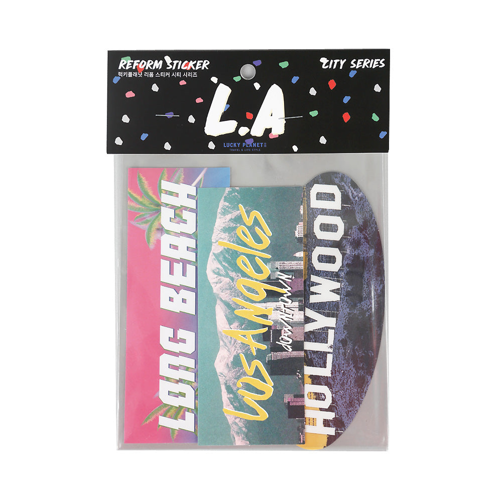 [Lucky Planet] Vintage Luggage Reform Stickers 3PCS- Los Angeles City - Luckyplanetusa